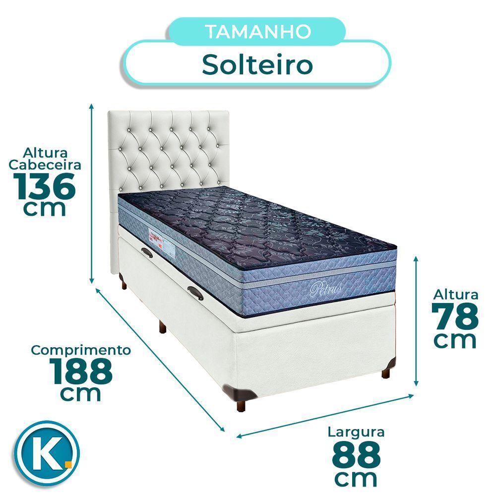 Cama + Bau Blindado E Colchão Molas Ensacadas Solteiro - Petrus Paropas + Cabeceira - 3