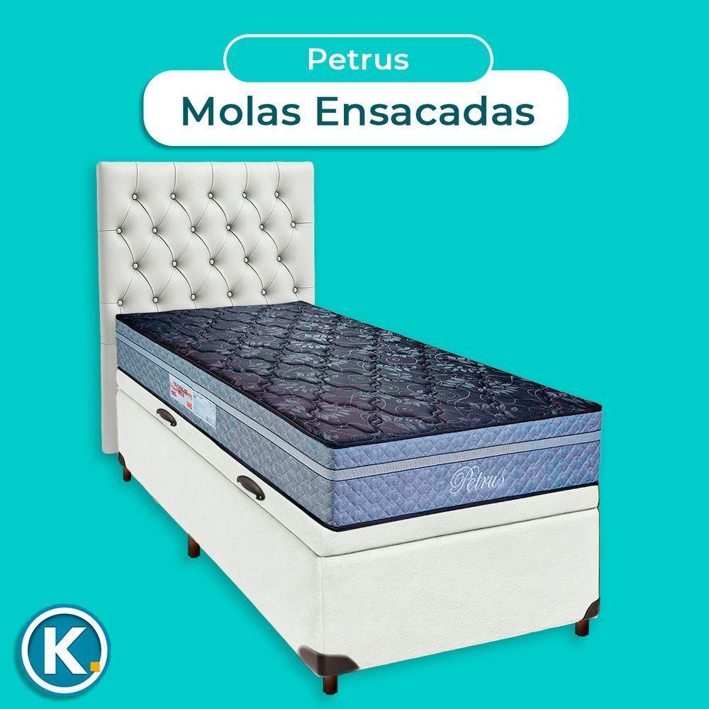 Cama + Bau Blindado E Colchão Molas Ensacadas Solteiro - Petrus Paropas + Cabeceira - 4