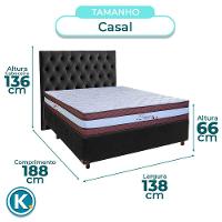 Cama Box + Colchão Casal Molas Ensacadas Legaccy Paropas + Cabeceira Estofada - 3