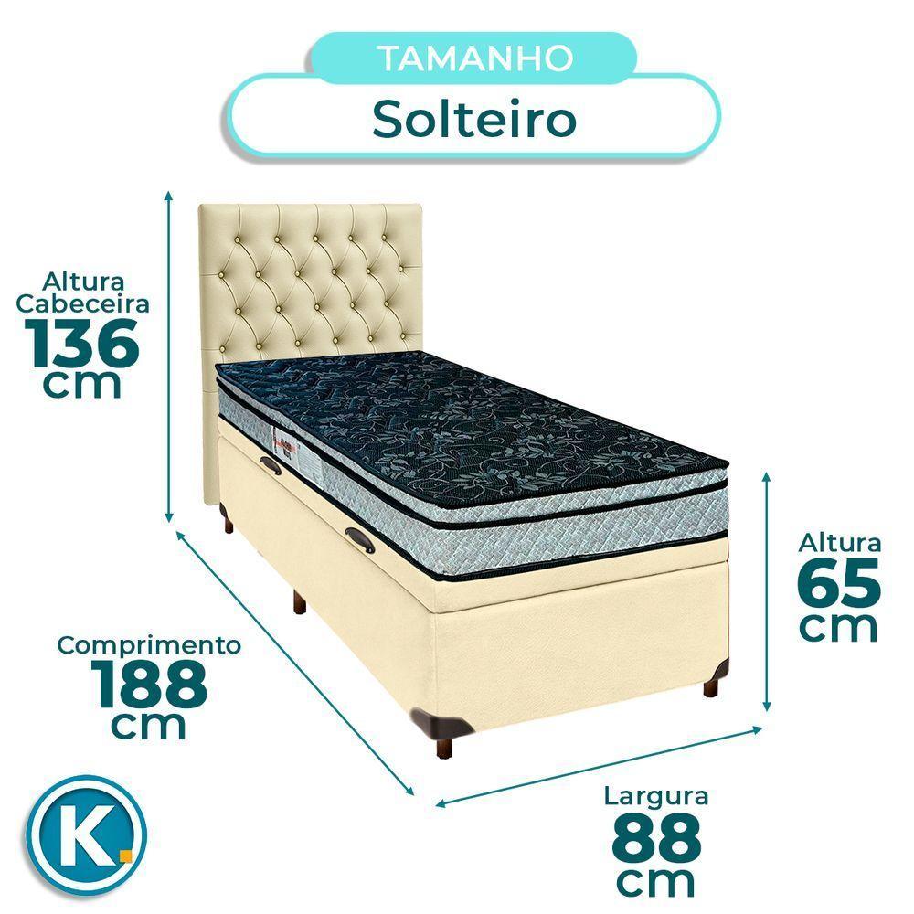 Cama + Bau Blindado E Colchão D28 Solteiro - Conforto Paropas + Cabeceira - 5