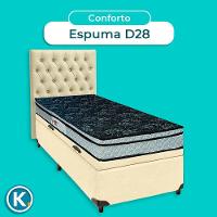 Cama + Bau Blindado E Colchão D28 Solteiro - Conforto Paropas + Cabeceira - 2