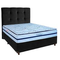 Cama + Box Preto E Colchão Molas Ensacadas Casal - Blue Paropas + Cabeceira - 1