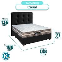 Conjunto Cama Box Preto Casal + Colchão Molas Ensacadas Legriff Sankonfort + Cabeceira