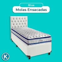 Cama + Box Branco E Colchão Molas Ensacadas Solteiro - Blue Paropas + Cabeceira - 5
