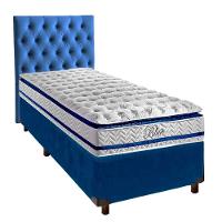 Cama Box + Colchão Solteiro Molas Ensacadas Blue Paropas + Cabeceira Estofada - 1