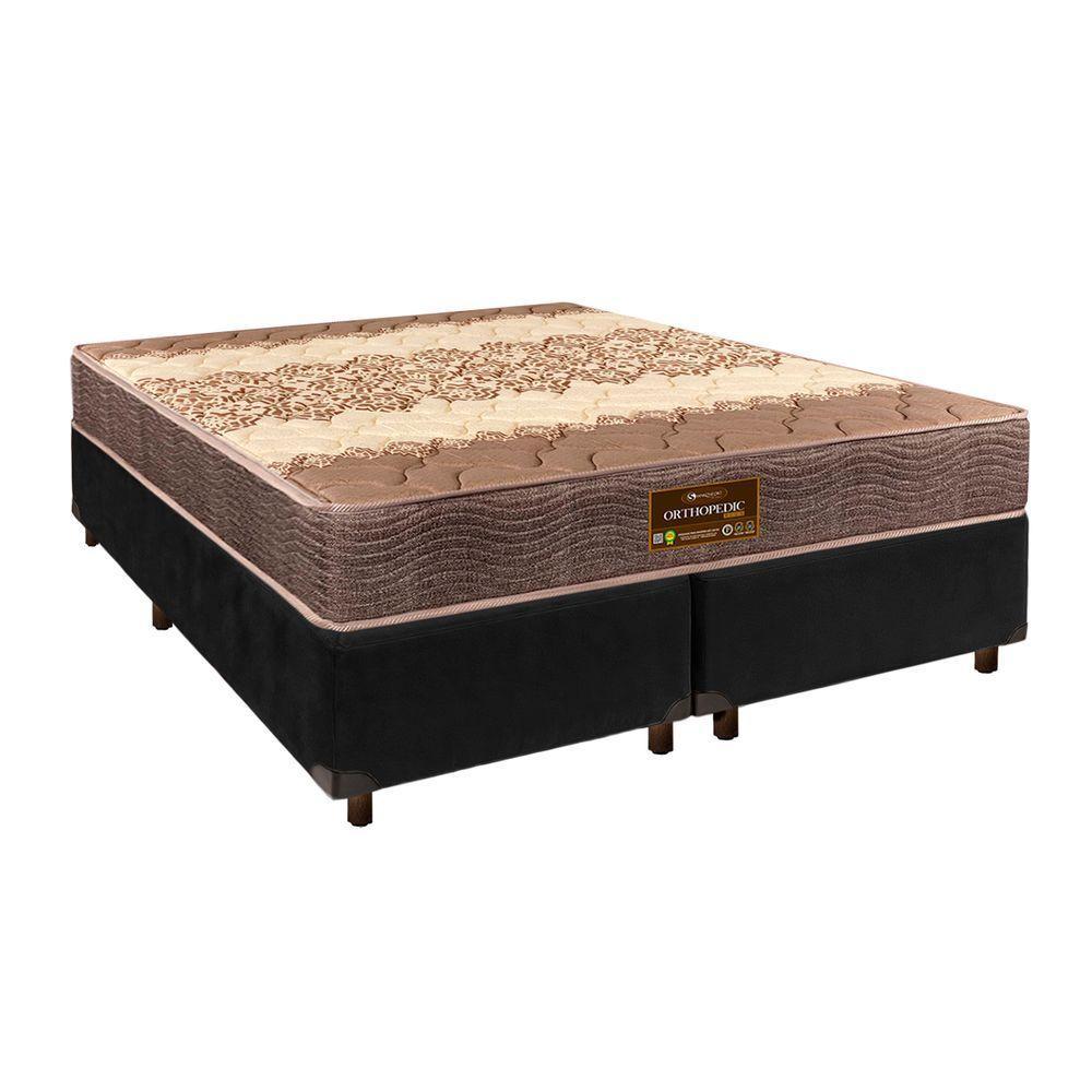 Conjunto Cama Box Preto Queen + Colchão D26 Ortophedic Sankonfort - 1