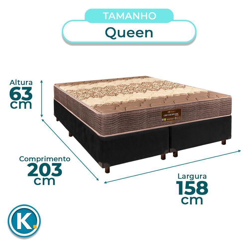 Conjunto Cama Box Preto Queen + Colchão D26 Ortophedic Sankonfort - 2