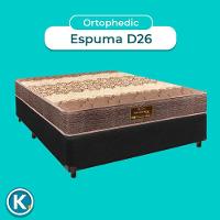 Conjunto Cama Box Preto Casal + Colchão D26 Ortophedic Sankonfort
