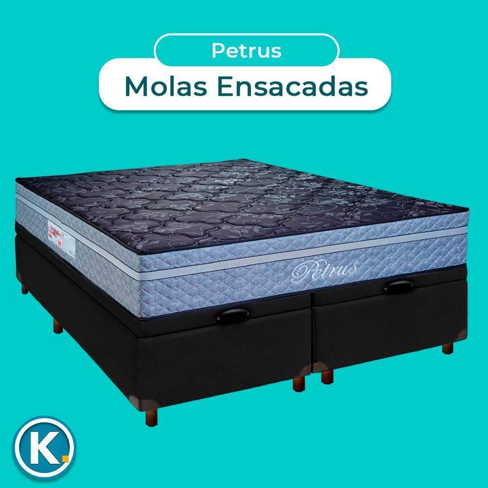 Conjunto Cama Box Bau Blindado Casal + Colchão Molas Ensacadas Petrus Paropas - 3