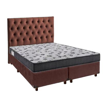 Cama + Box Blindado E Colchão Ortobom D33 Casal - Iso100 + Cabeceira