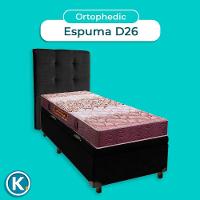 Cama + Bau Preto E Colchão D26 Solteiro - Ortophedic Sankonfort + Cabeceira