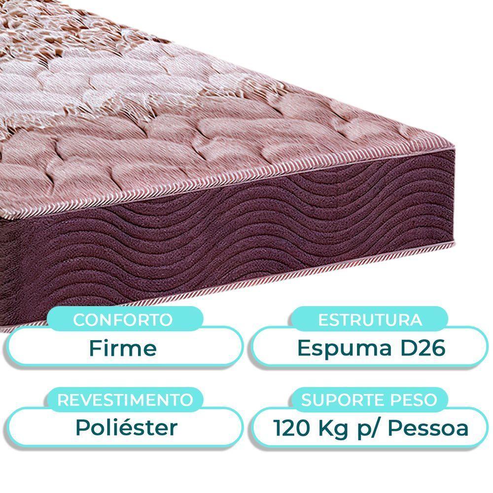 Conjunto Cama Box Azul Solteiro + Colchão D26 Ortophedic Sankonfort + Cabeceira - 2