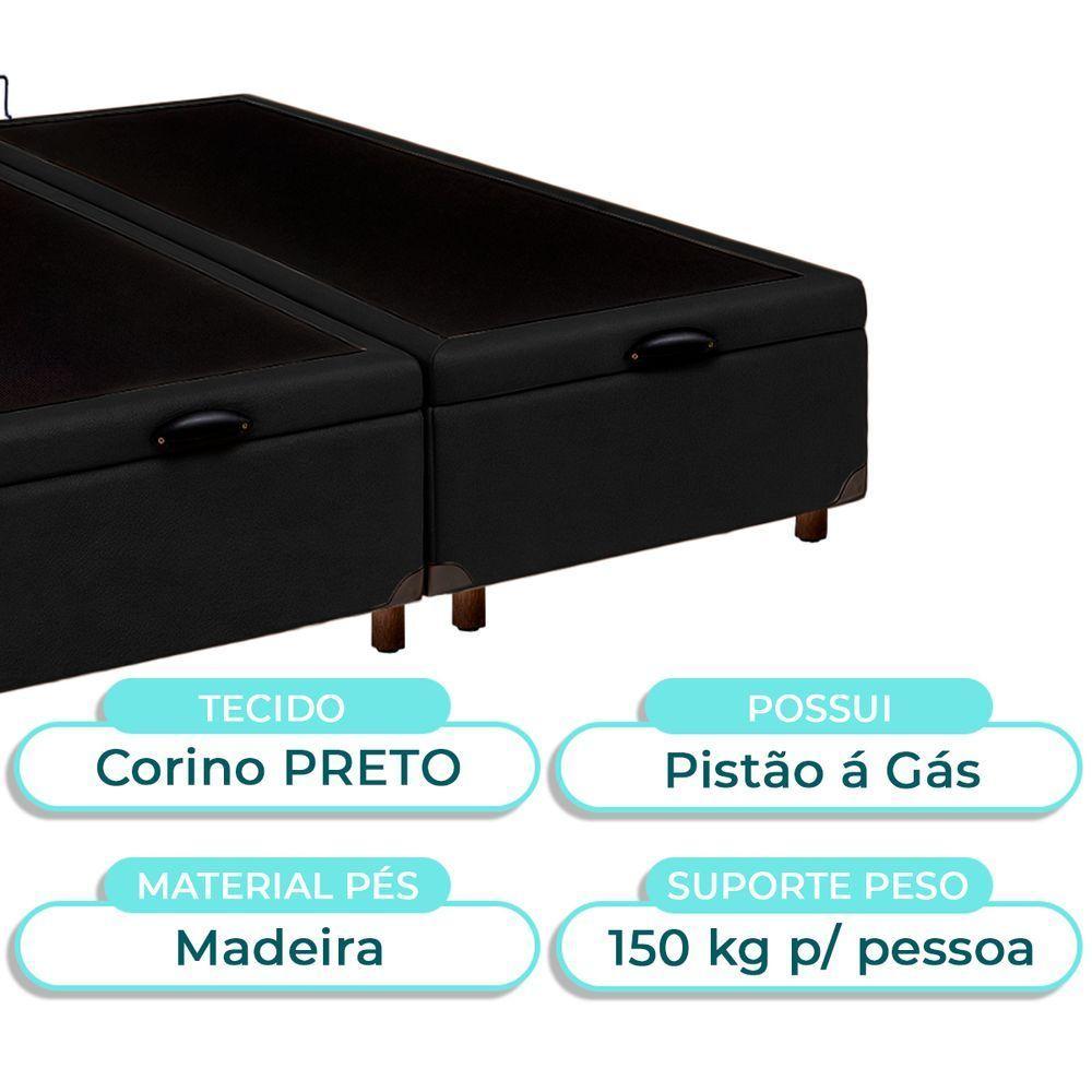 Cama Box Bau Casal Blindado Nature Preto 138x188 - 3