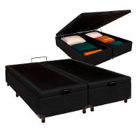 Cama Box Bau Casal Blindado Nature Preto 138x188 - 1
