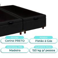 Cama Box Bau Casal Blindado Nature Preto 138x188 - 3
