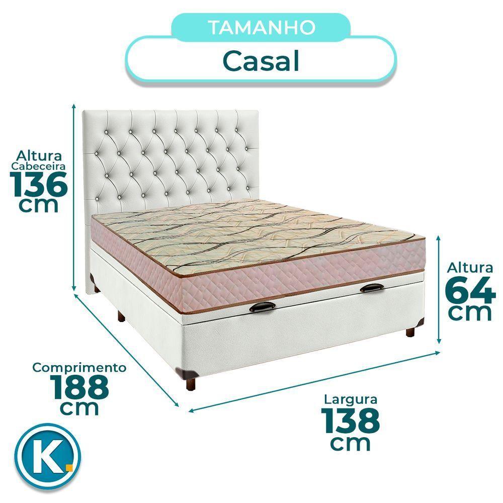 Kit Cabeceira + Cama Box Bau + Colchão Casal D33 Maxsono Paropas - 3