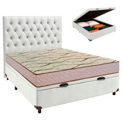 Kit Cabeceira + Cama Box Bau + Colchão Casal D33 Maxsono Paropas