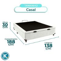 Cama Box Baú Casal Branco Nature 138x188