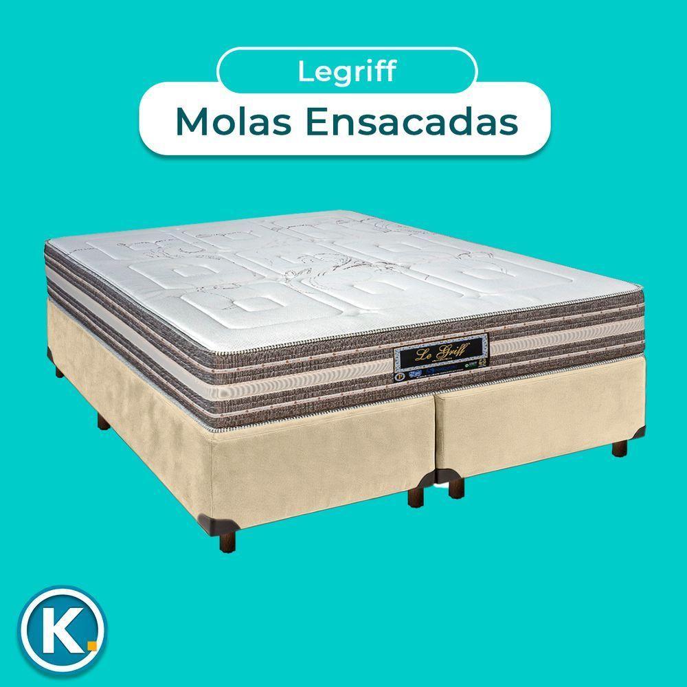 Conjunto Cama Box Blindado Casal + Colchão Molas Ensacadas Legriff Sankonfort - 4