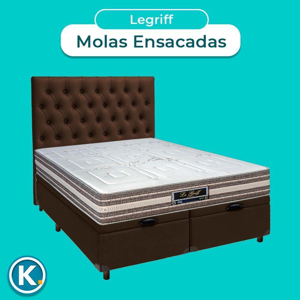 Conjunto Cama Box Bau Blindado Casal + Colchão Molas Ensacadas Legriff Sankonfort + Cabeceira - 4