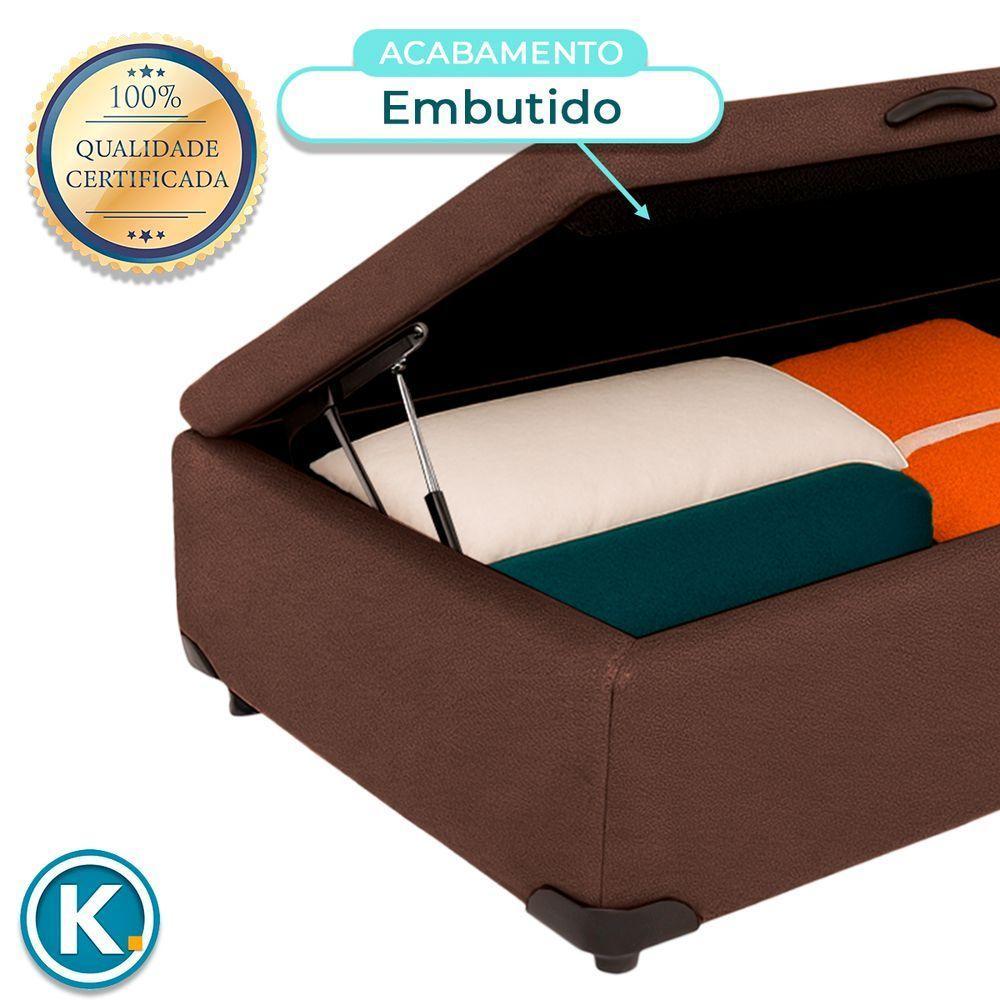 Cama Box Bau Solteiro Blindado Nature Marrom 88x188 - 3