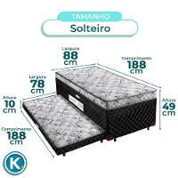 Bicama Solteiro Nanda Nature Preto 88x188 - 3