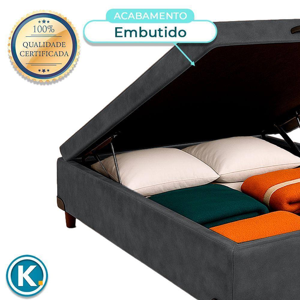 Cama Box Bau Casal Blindado Nature Cinza 138x188 - 3