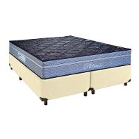 Conjunto Cama Box Bege Queen + Colchão Molas Ensacadas Petrus Paropas - 1