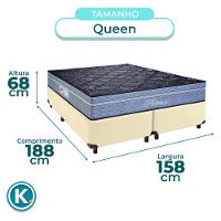 Conjunto Cama Box Bege Queen + Colchão Molas Ensacadas Petrus Paropas - 3