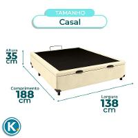 Cama Box Bau Casal Blindado Nature Begetiza 138x188