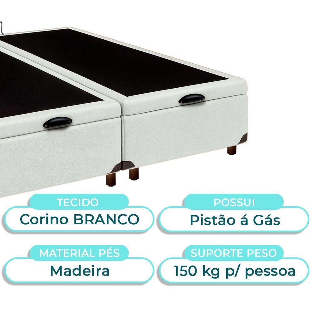 Cama Box Bau Casal Blindado Nature Branco 138x188 - 2