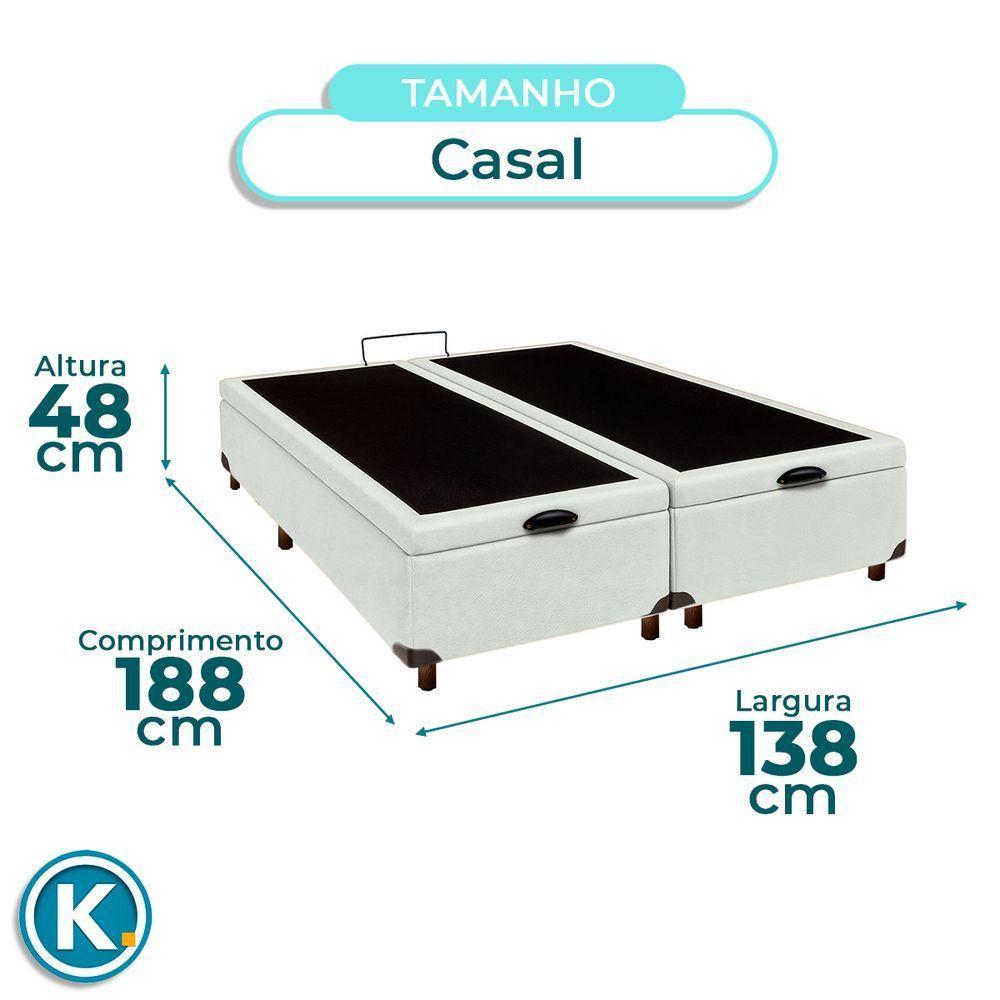 Cama Box Bau Casal Blindado Nature Branco 138x188 - 4