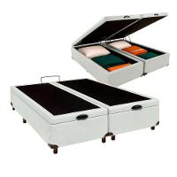 Cama Box Bau Casal Blindado Nature Branco 138x188 - 1