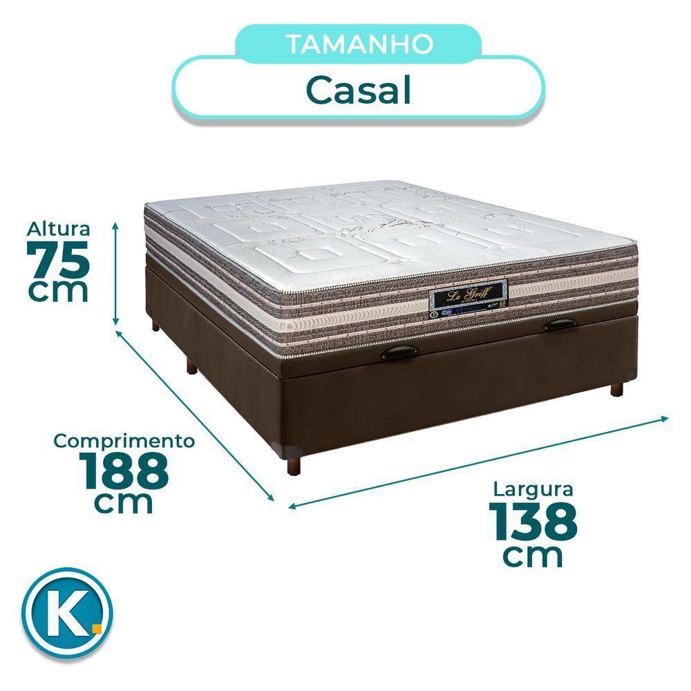 Conjunto Cama Box Bau Blindado Casal + Colchão Molas Ensacadas Legriff Sankonfort - 3