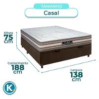 Conjunto Cama Box Bau Blindado Casal + Colchão Molas Ensacadas Legriff Sankonfort - 3