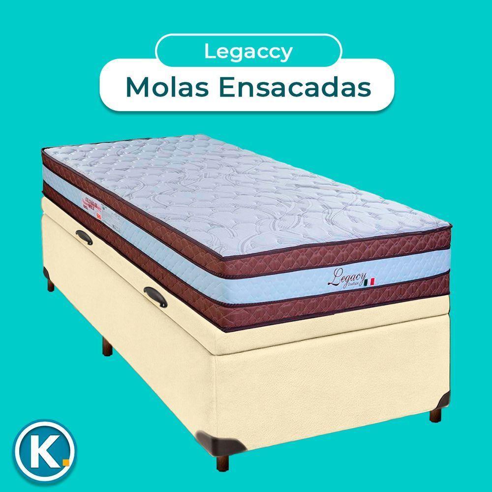 Colchão Solteiro Molas Ensacadas + Bau Blindado - Legaccy Paropas - 4