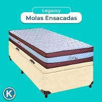 Colchão Solteiro Molas Ensacadas + Bau Blindado - Legaccy Paropas
