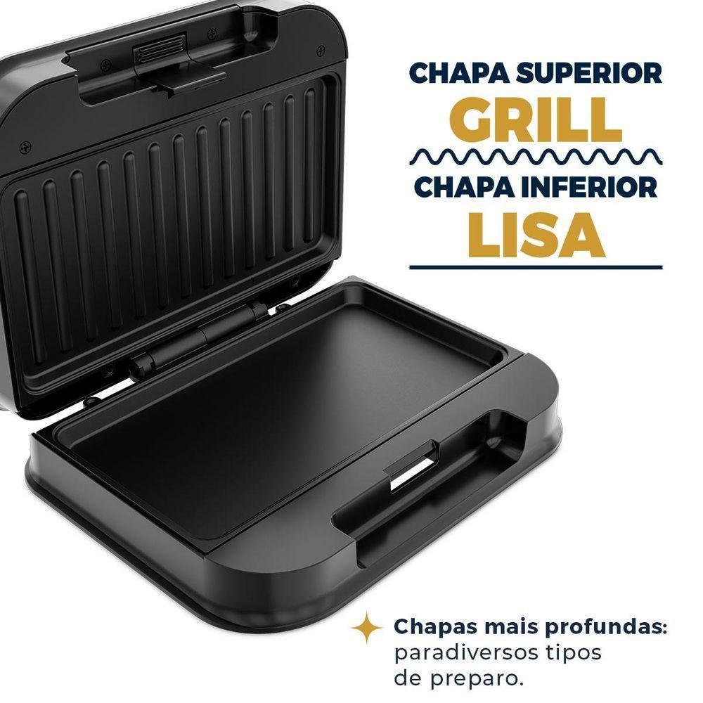 Sanduicheira E Grill Britânia Inox 2 Em 1 750W BGR25B 110V - 4