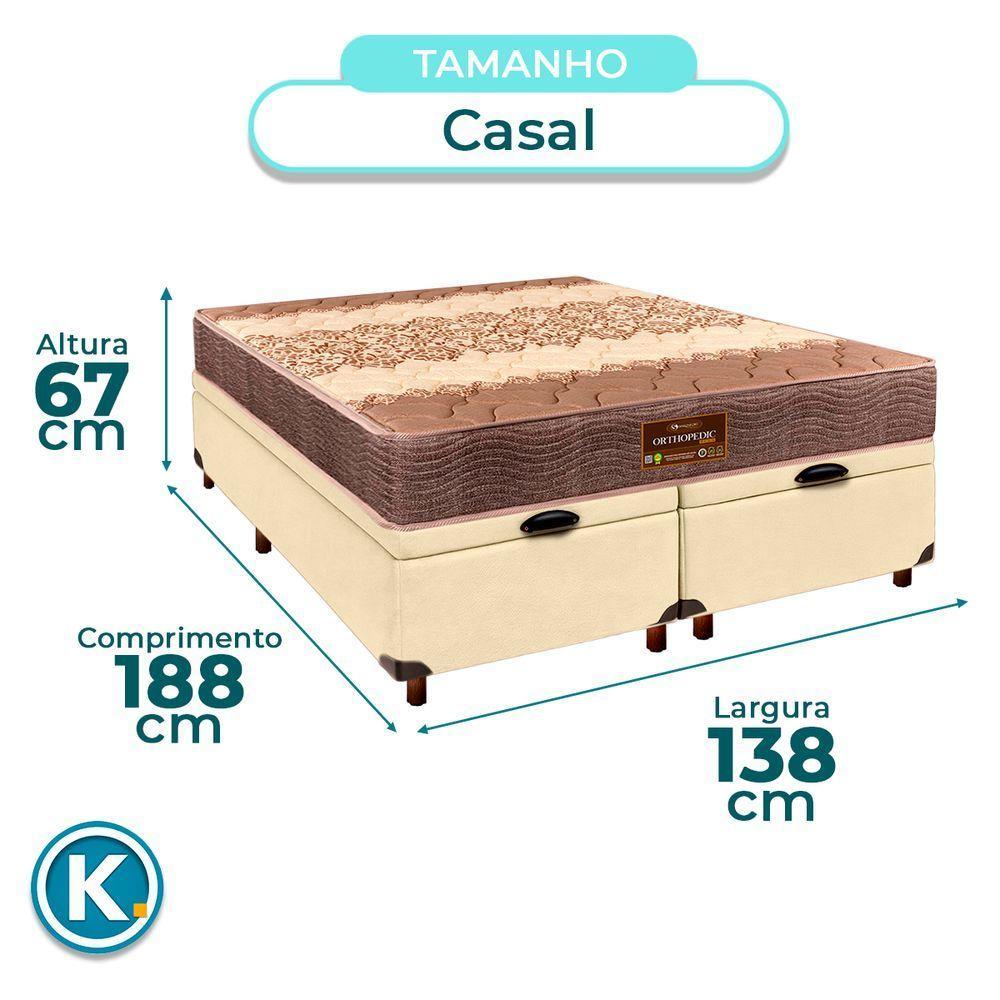 Conjunto Cama Box Bau Blindado Casal + Colchão D26 Ortophedic Sankonfort - 3