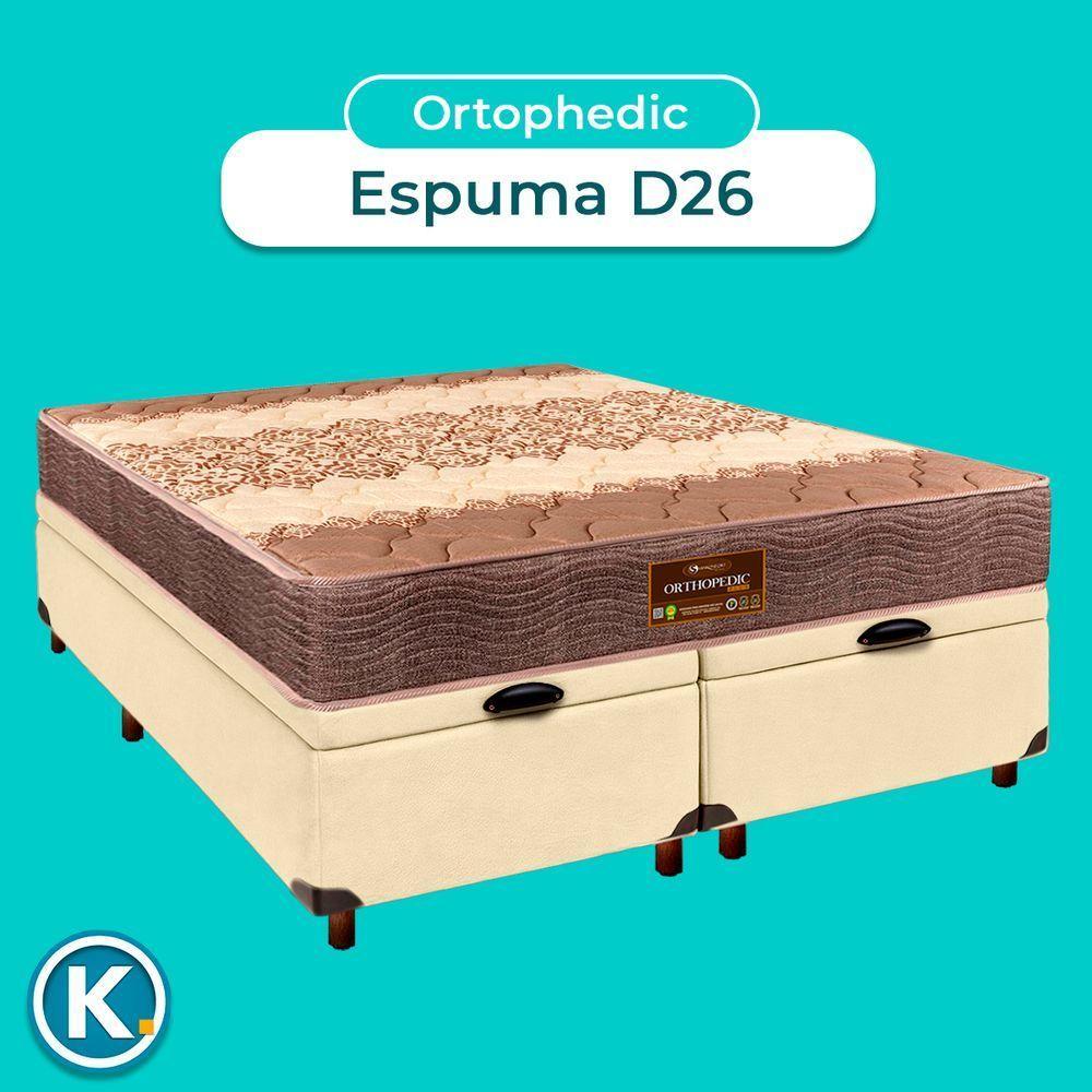 Conjunto Cama Box Bau Blindado Casal + Colchão D26 Ortophedic Sankonfort - 4