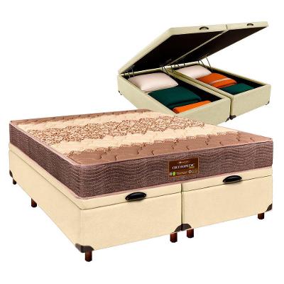 Conjunto Cama Box Bau Blindado Casal + Colchão D26 Ortophedic Sankonfort