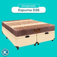 Conjunto Cama Box Bau Blindado Casal + Colchão D26 Ortophedic Sankonfort