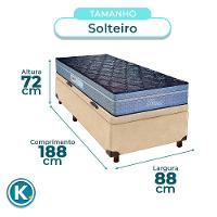 Conjunto Cama Box Bau Blindado Solteiro + Colchão Molas Ensacadas Petrus Paropas - 2