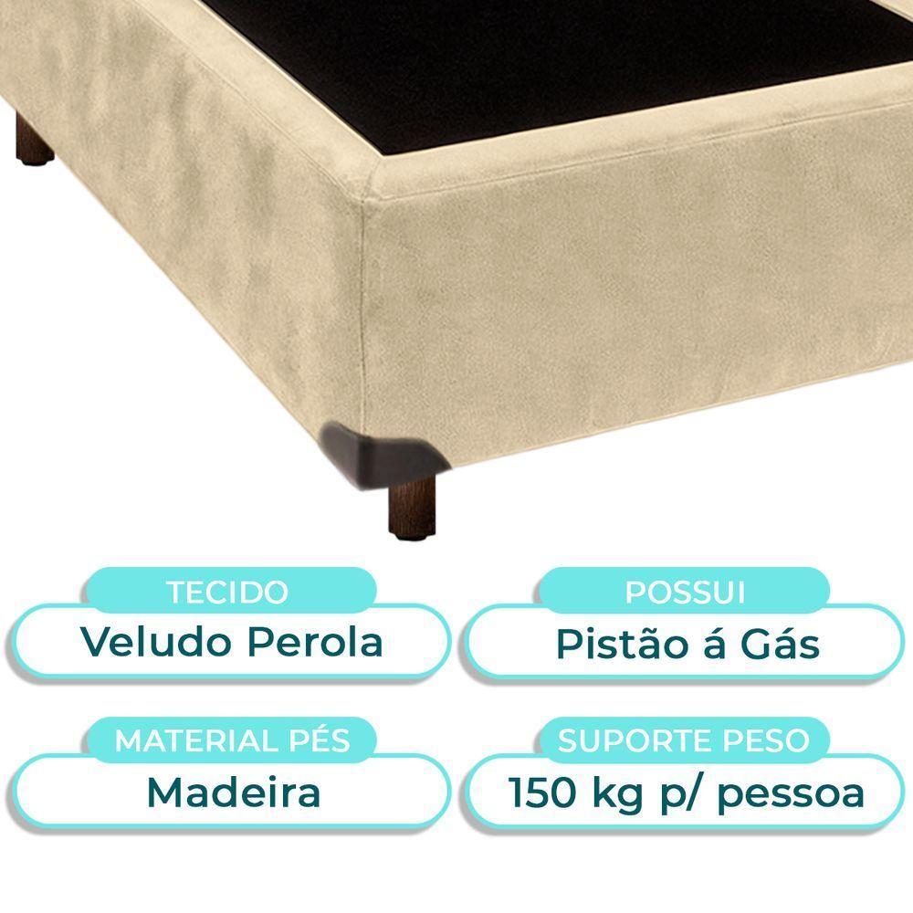 Cama Box Solteiro Perola Nature 88x188 - 2