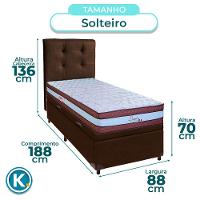 Cama Box Bau + Colchão Solteiro Molas Ensacadas Legaccy Paropas + Cabeceira Estofada - 3