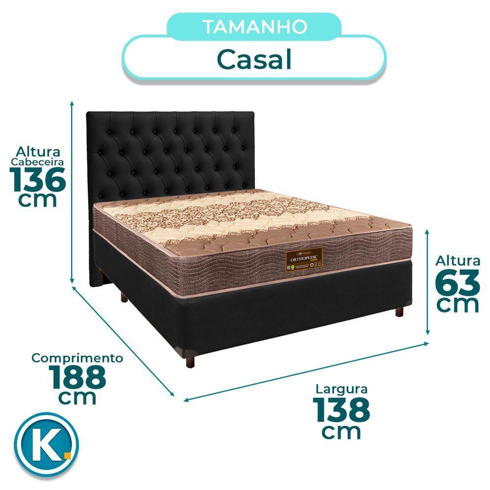 Conjunto Cama Box Preto Casal + Colchão D26 Ortophedic Sankonfort + Cabeceira - 3