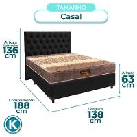 Conjunto Cama Box Preto Casal + Colchão D26 Ortophedic Sankonfort + Cabeceira - 3