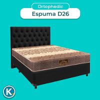 Conjunto Cama Box Preto Casal + Colchão D26 Ortophedic Sankonfort + Cabeceira