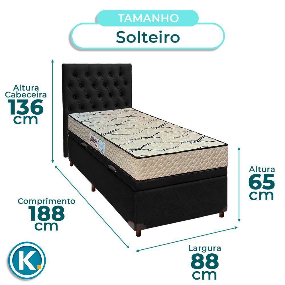 Kit Cama Box Bau + Cabeceira + Colchão Solteiro D33 - Maxsono - Paropas - 3