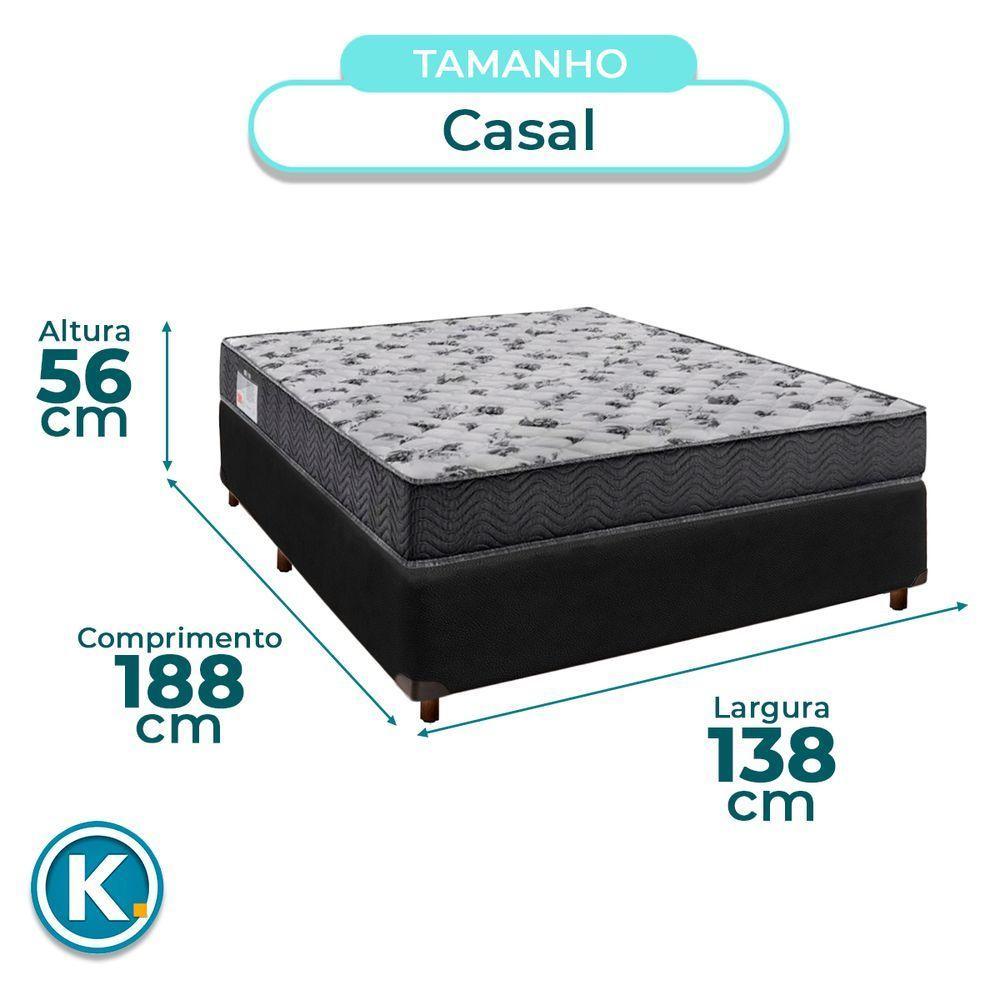 Cama Box Preto Casal + Colchão D33 Iso100 Ortobom - 3